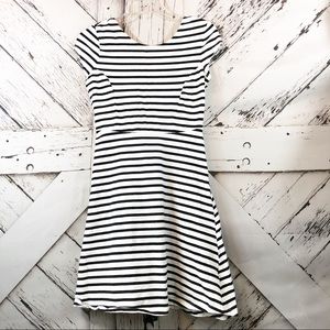 Old Navy | black white stripe swing dress